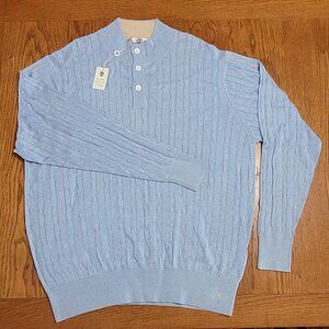 Peter Millar men's silk blend sweater in light blue, NWT, Size XL